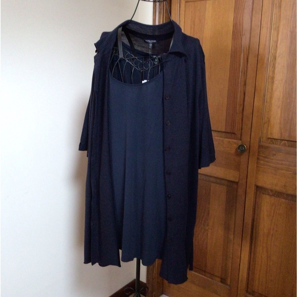 Eileen Fisher woman navy half sleeve  cardigan, 2X, Merino Wool, new without tag - Picture 6 of 7